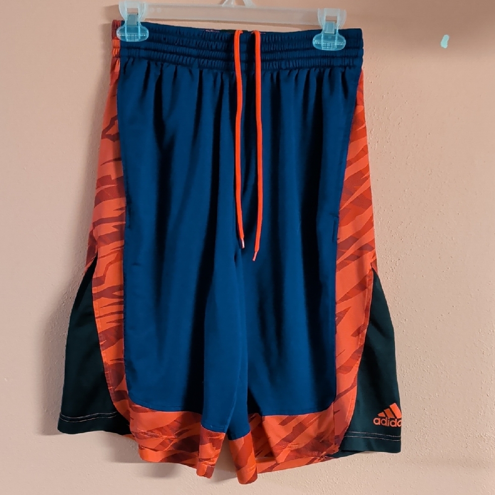 adidas Blue and Orange Athletic Shorts